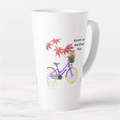 Floral Bicycle Motivation Design カフェラテマグ (右アングル)