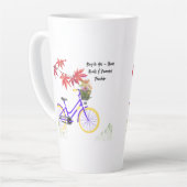 Floral Bicycle Motivation Design カフェラテマグ (左アングル)