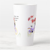Floral Bicycle Motivation Design カフェラテマグ (正面)