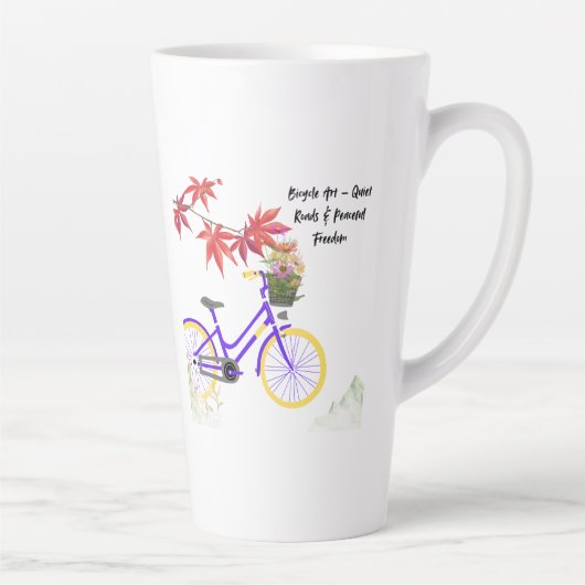 Floral Bicycle Motivation Design カフェラテマグ (右)