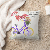 Floral Bicycle Motivation Design クッション (ブランケット)