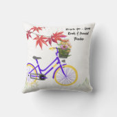 Floral Bicycle Motivation Design クッション (裏面)