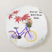 Floral Bicycle Motivation Design ラウンドクッション (裏面)