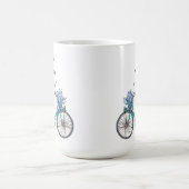 Floral Bicycle Watercolor Design Boho Chic Coffee  コーヒーマグカップ (中央)