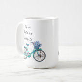 Floral Bicycle Watercolor Design Boho Chic Coffee  コーヒーマグカップ (正面左)