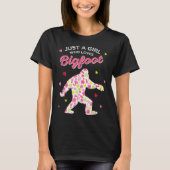 Floral Bigfoot Lover Girl Design Tシャツ (正面)