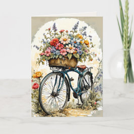 FLORAL BIKE BLANK ALL-OCCASION CARD サンキューカード