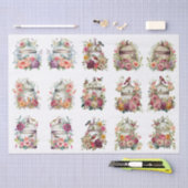 Floral Bird Cages for Small Decoupage Projects 薄葉紙 (クラフト)