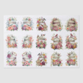Floral Bird Cages for Small Decoupage Projects 薄葉紙 (正面)