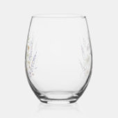 Floral Bird Personalized Best Mom Ever Script Mono ステムなしワイングラス (右)