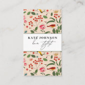 Floral Birds Bees Salon Hair Stylist Makeup  名刺 (正面)
