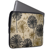 Floral Black and Gold Dandelions ラップトップスリーブ (正面右)