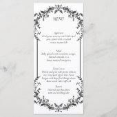 Floral Black and White Line Art Wedding | Menu メニュー (正面)