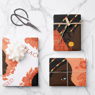 Floral Black & Blessed ラッピングペーパーシート