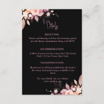 Floral Black & Blush Rose Wedding