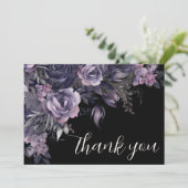 Floral Black Gothic Wedding サンキューカード (スタンド正面)