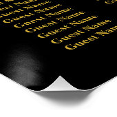  Floral Black Heart Wedding Seating Plan 12 Tables ポスター (コーナー)