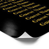  Floral Black Heart Wedding Seating Plan 8 Tables ポスター (コーナー)