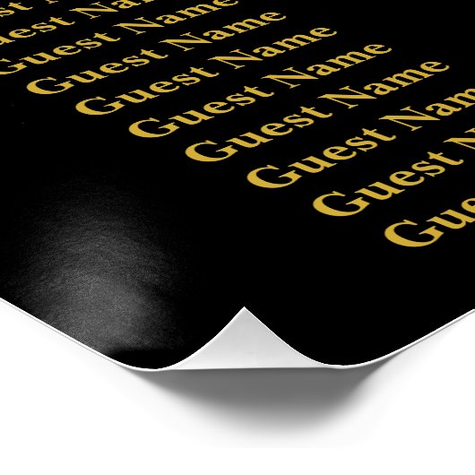  Floral Black Heart Wedding Seating Plan 8 Tables ポスター (コーナー)