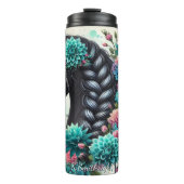 Floral Black Horse Braided Mane タンブラー (正面)