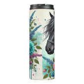 Floral Black Horse Braided Mane タンブラー (裏面)