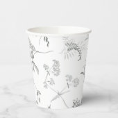 Floral Black & White Botanical Line Art Cup 紙コップ (左)