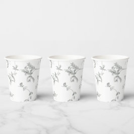Floral Black & White Botanical Line Art Cup 紙コップ