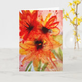 Floral Blank Greeting Card カード (黄色い花)