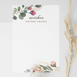 Floral Blessings for baby. Watercolor roses guidan エンクロージャーカード