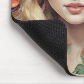 "Floral Blonde Portrait" Art Mouse Pad マウスパッド (コーナー)