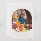 Floral Bloom Arch Photo Graduation with Quote 招待状 (裏面)