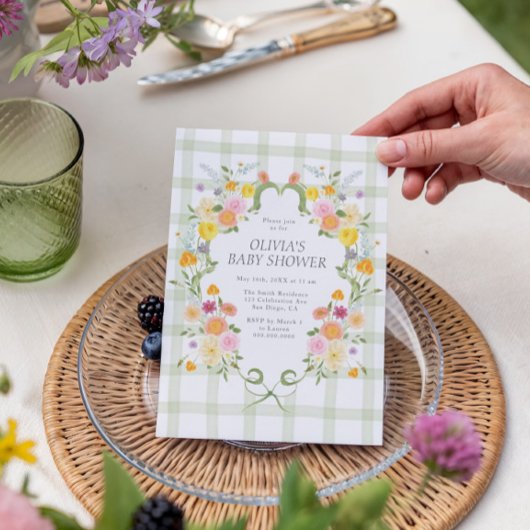 Floral Bloom Baby Shower 招待状
