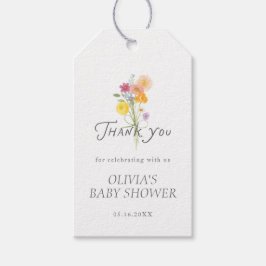 Floral Bloom Baby Shower Thank you ギフトタグ
