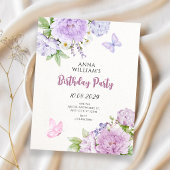 Floral bloom butterflies 招待状