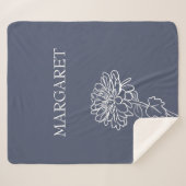 Floral Bloom Minimalist Lines Custom Background  シェルパブランケット (正面(横))