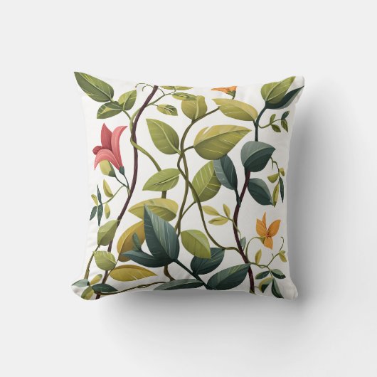 Floral Bloom Throw Pillow – Nature’s Charm クッション (正面)