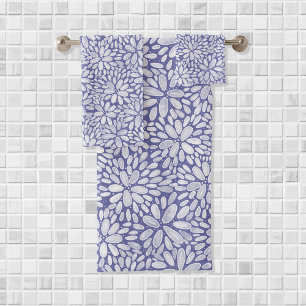 Floral Bloom Watercolor Pattern Bath Towel Set バスタオルセット