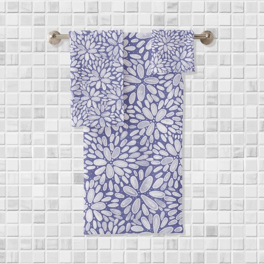 Floral Bloom Watercolor Pattern Bath Towel Set バスタオルセット