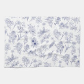 Floral Blue and White Classical Tea Towel キッチンタオル (横)