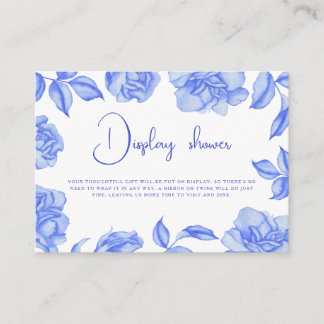 Floral blue Bridal shower Display shower エンクロージャーカード