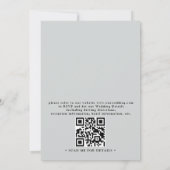 Floral Blue Burgundy White Ivory QR Code Wedding 招待状 (裏面)