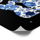 Floral Blue Coquette Bow Bunny Easter Mother By1  ポスター (角)