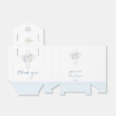 Floral Blue Cross Angel Baptism フェイバーボックス (折り畳みなし)