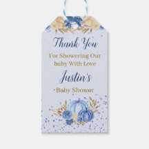 Floral Blue Pumpkin Baby Shower