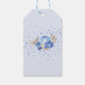 Floral Blue Pumpkin Baby Shower ギフトタグ (裏面)