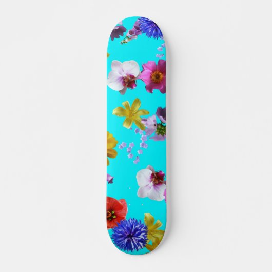 Floral Blue Skateboard スケートボード (正面)