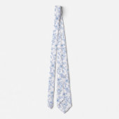 Floral blue toile ネクタイ (裏面)