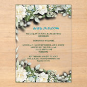 Floral Blue Watercolor Theme アクリル招待状 (正面)