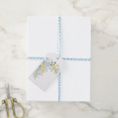 Floral Blue Yellow Baby Shower ギフトタグ (より糸付き)