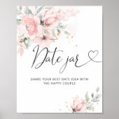 Floral blush date night ideas. Date jar bridal Pos ポスター (正面)